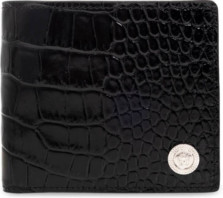 Versace Leren portemonnee Zwart Heren