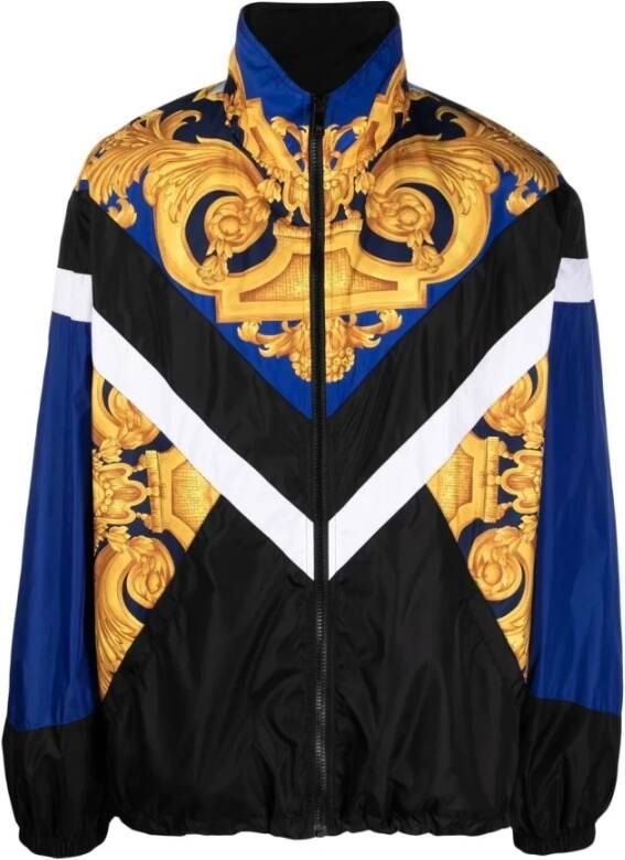 Versace Track Jacket met elastische taille Black Heren