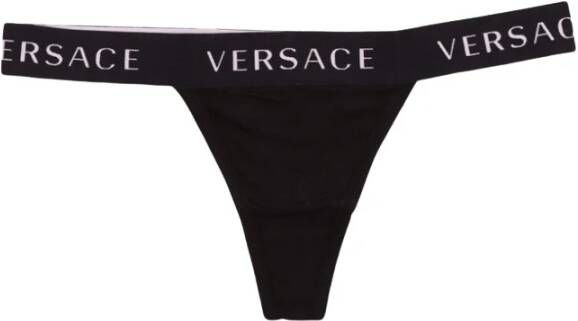 Versace String met logo Black Dames