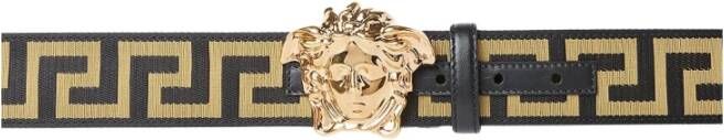 Versace Zwart Metalen Medusa Logo Riem Black