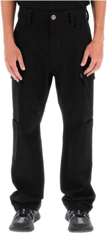 Versace Moderne Straight Denim Broek Black Heren