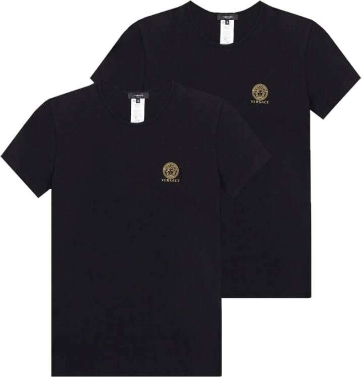 Versace Merk T-shirt 2-pack Zwart Heren