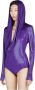 Versace Metallic Hooded Bodysuit Purple Dames - Thumbnail 1