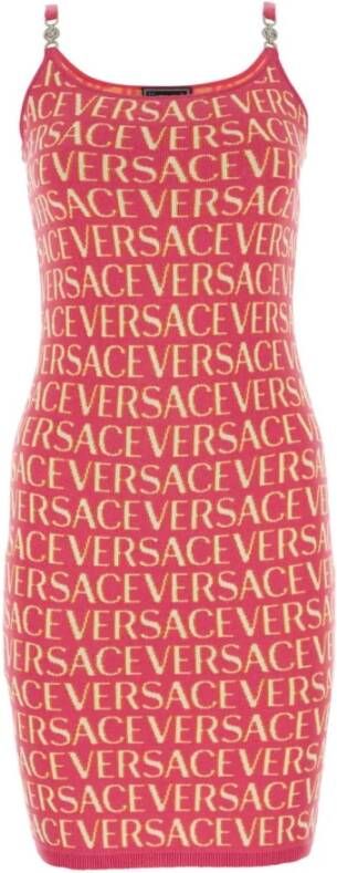 Versace Geborduurde gebreide mini-jurk Meerkleurig Dames