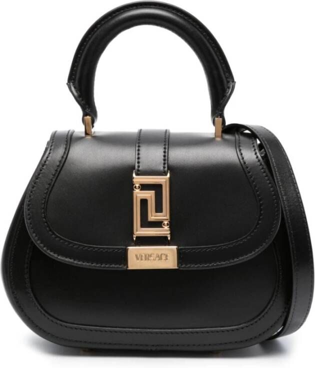 Versace Mini Top Handvat Kalfsleer Tassen Zwart Dames
