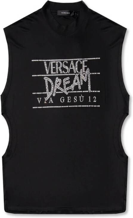 Versace Top met Dream via Gesu print Black Dames