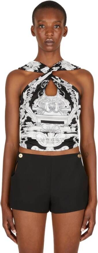 Versace Top met ontkende schouders Zwart Dames