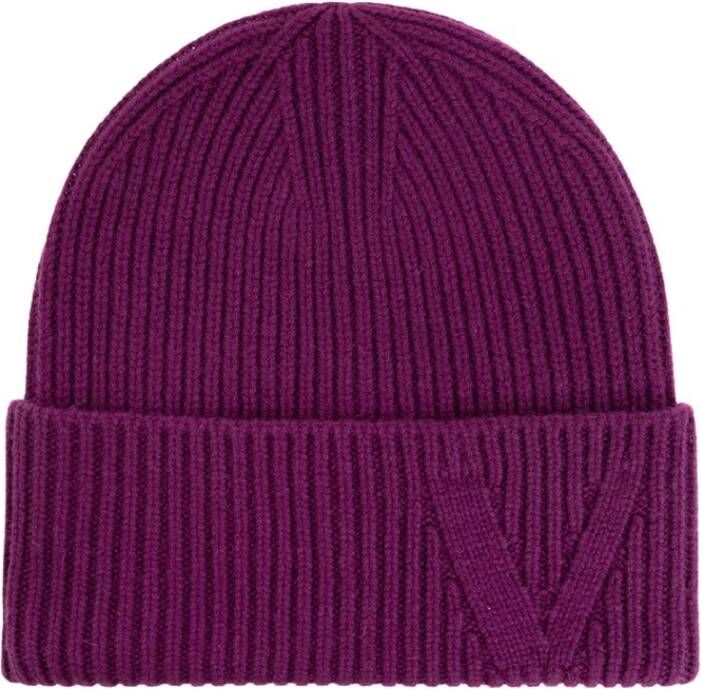Versace Beanie met logo Purple Heren