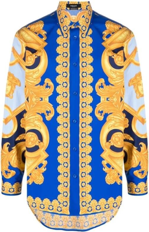 Versace Normaal shirt Blauw Heren