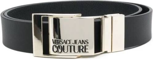 Versace Omkeerbare Logo Gesp Riem Zwart Heren