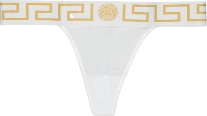Versace Witte Greca-detail Thong White Dames