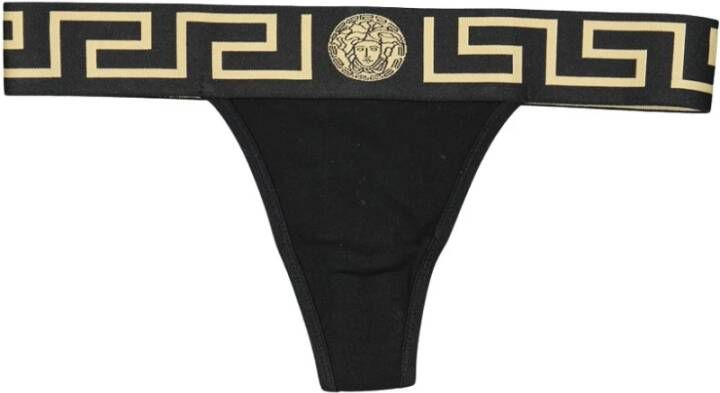 Versace Zwarte Medusa Thong Ondergoed Black Dames