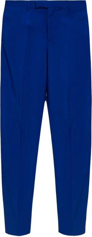 Versace Plooivoorkant broek Blauw Heren
