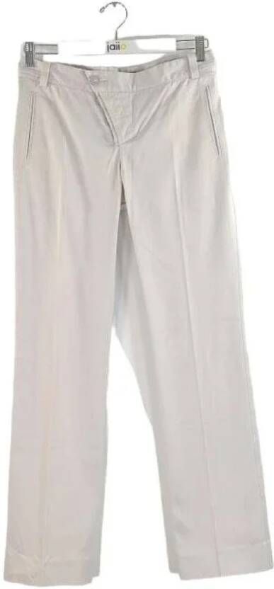 Versace Pre-owned Cotton bottoms Grijs Dames