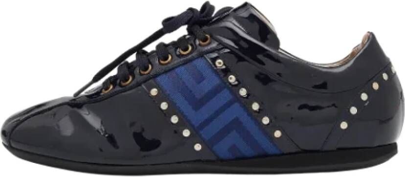 Versace Pre-owned Fabric sneakers Blauw Dames