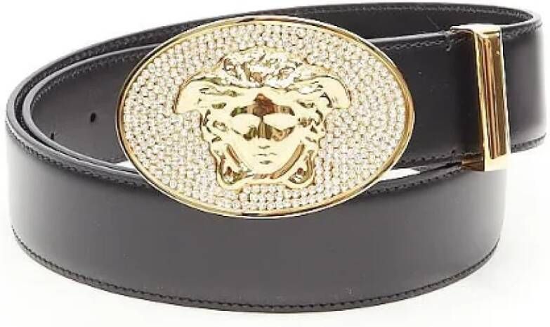 Versace Pre-owned Leather belts Zwart Dames
