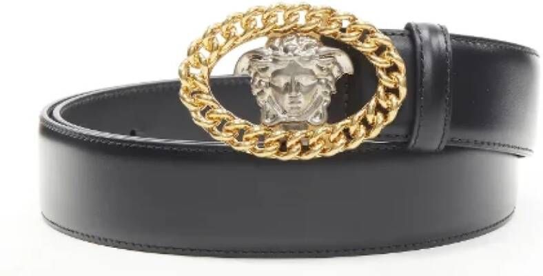 Versace Pre-owned Leather belts Zwart Dames