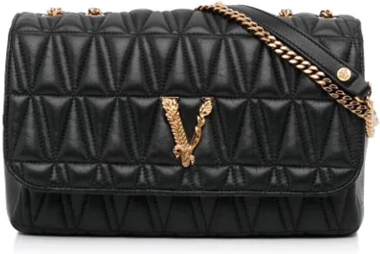 Versace Pre-owned Leather crossbody-bags Zwart Dames