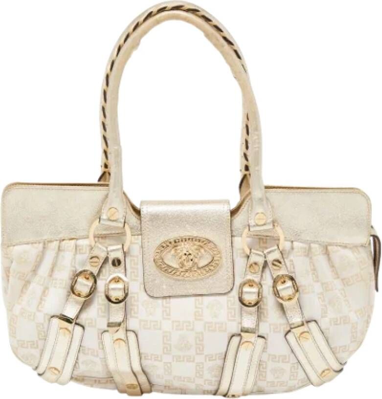 Versace Pre-owned Leather handbags Geel Dames