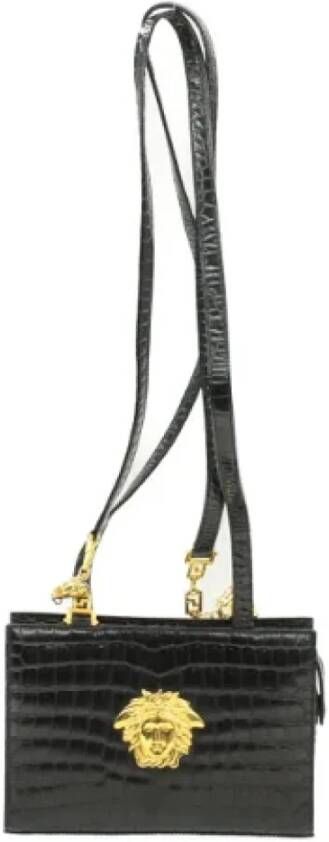 Versace Pre-owned Leather shoulder-bags Zwart Dames