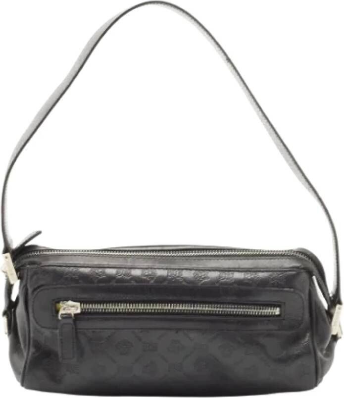 Versace Pre-owned Leather shoulder-bags Zwart Dames