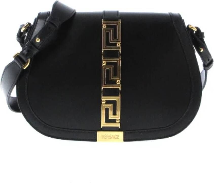 Versace Pre-owned Leather shoulder-bags Zwart Dames