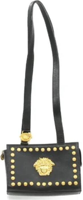 Versace Pre-owned Leather shoulder-bags Zwart Dames