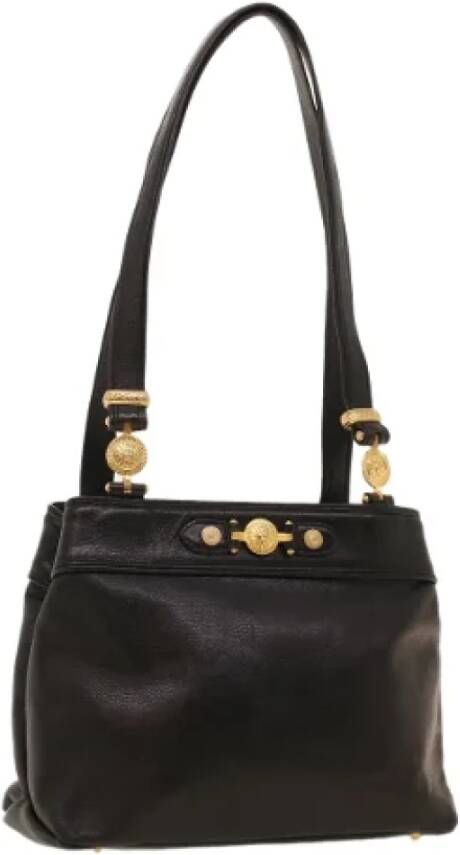 Versace Pre-owned Leather shoulder-bags Zwart Dames