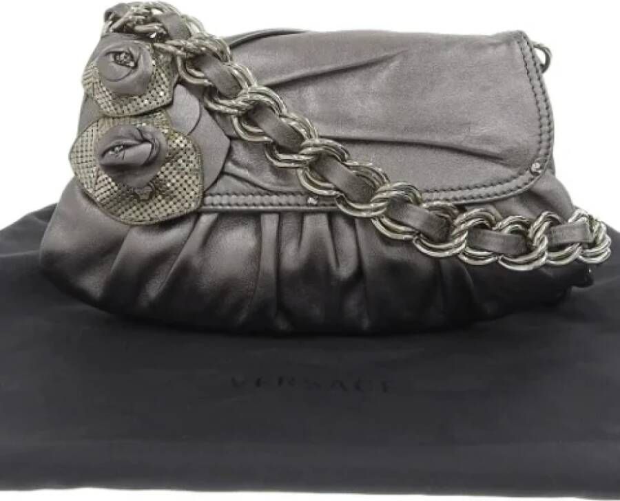 Versace Pre-owned Leather shoulder-bags Zwart Dames