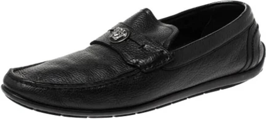 Versace Pre-owned Platte schoenen Zwart Heren