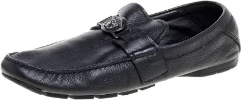 Versace Pre-owned Platte schoenen Zwart Heren