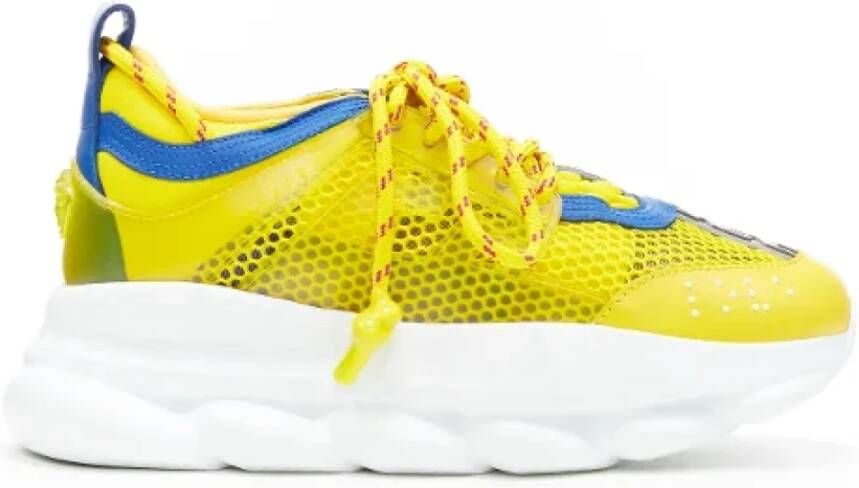Versace Pre-owned Canvas sneakers Yellow Dames