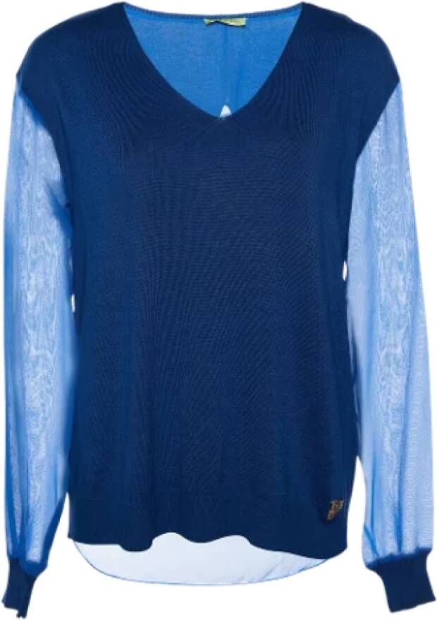 Versace Pre-owned Knit tops Blauw Dames