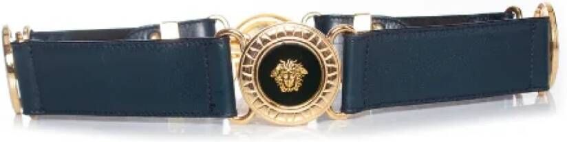 Versace Pre-owned Leather belts Blauw Dames