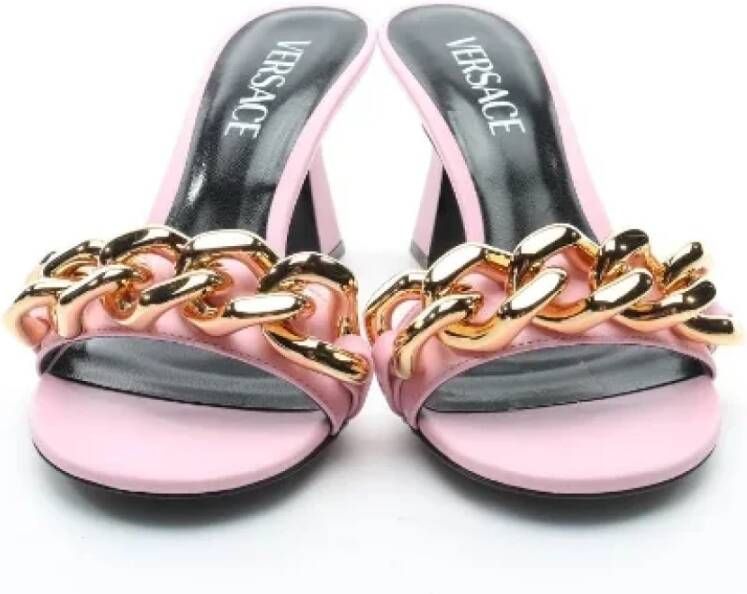 Versace Pre-owned Pre-owned Leather mules Roze Dames