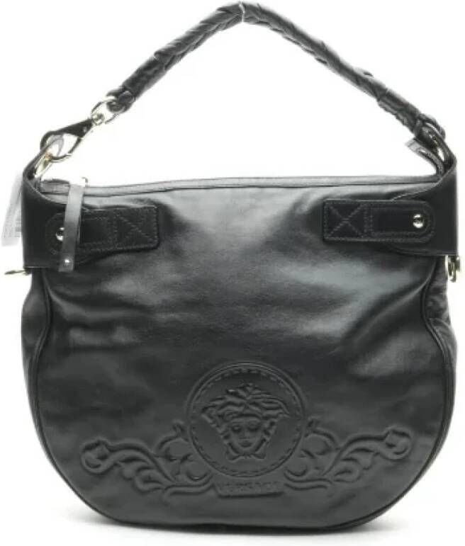 Versace Pre-owned Leather shoulder-bags Zwart Dames