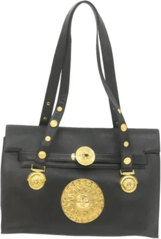 Versace Pre-owned Leather shoulder-bags Zwart Dames