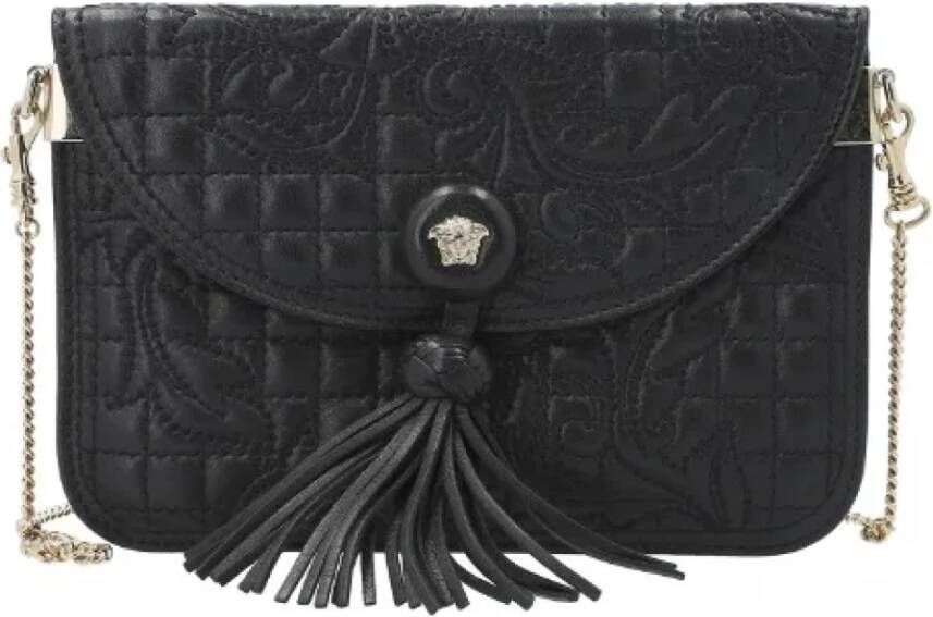 Versace Pre-owned Leather shoulder-bags Zwart Dames
