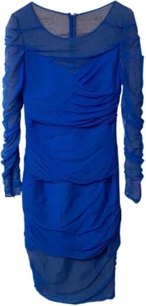 Versace Pre-owned Polyester dresses Blauw Dames