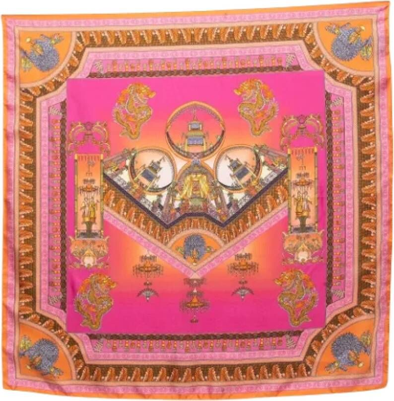 Versace Pre-owned Silk scarves Roze Dames