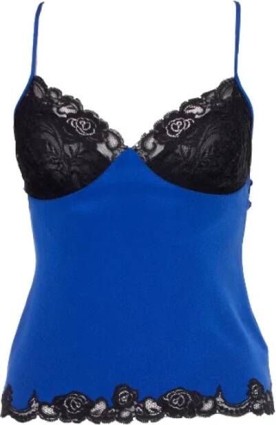 Versace Pre-owned Silk tops Blauw Dames