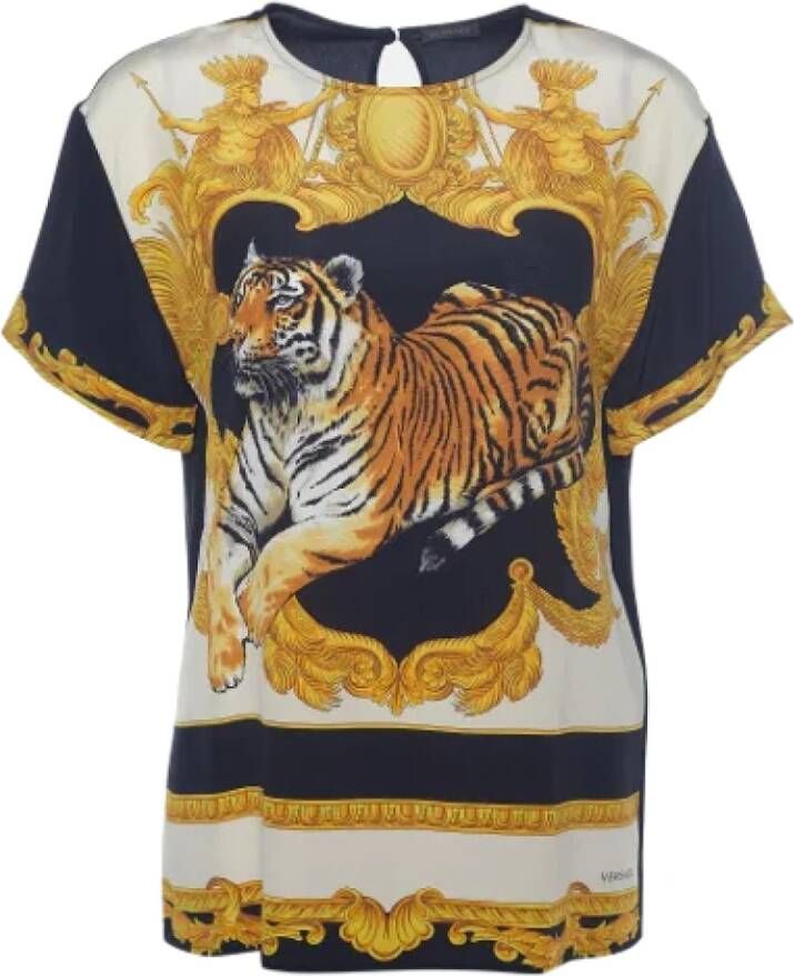 Versace Pre-owned Silk tops Zwart Dames