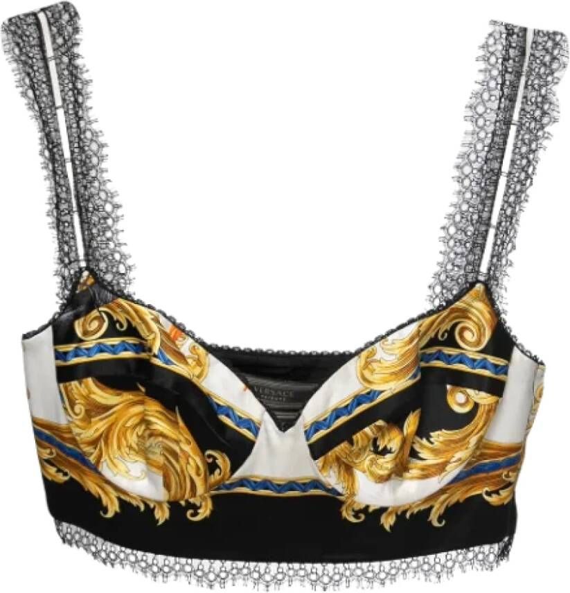Versace Pre-owned Silk tops Zwart Dames