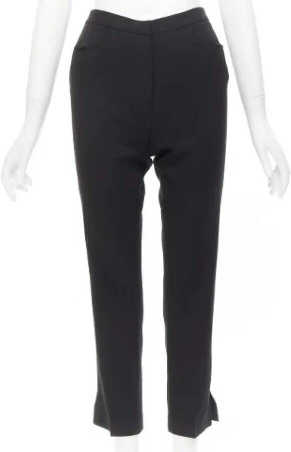 Versace Pre-owned Preated Viscose Bottoms Zwart Dames