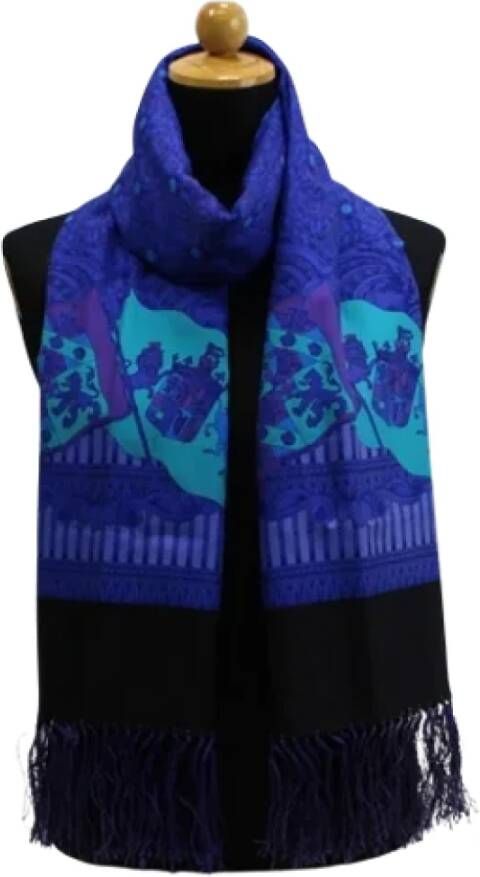 Versace Pre-owned Silk scarves Blauw Dames
