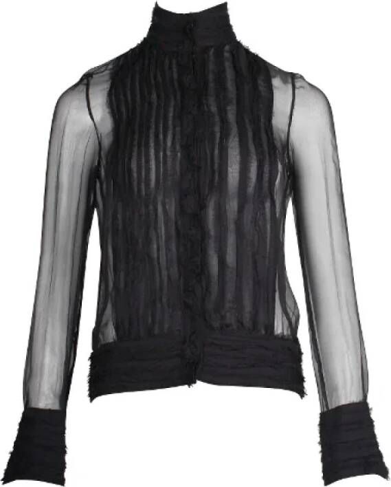 Versace Pre-owned Silk tops Zwart Dames