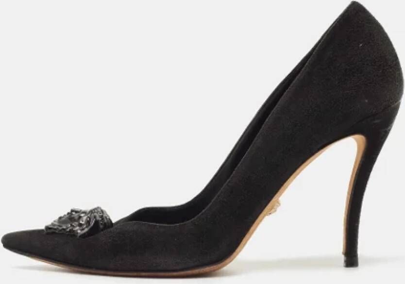Versace Pre-owned Suede heels Zwart Dames