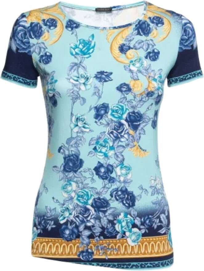 Versace Pre-owned Viscose tops Blauw Dames