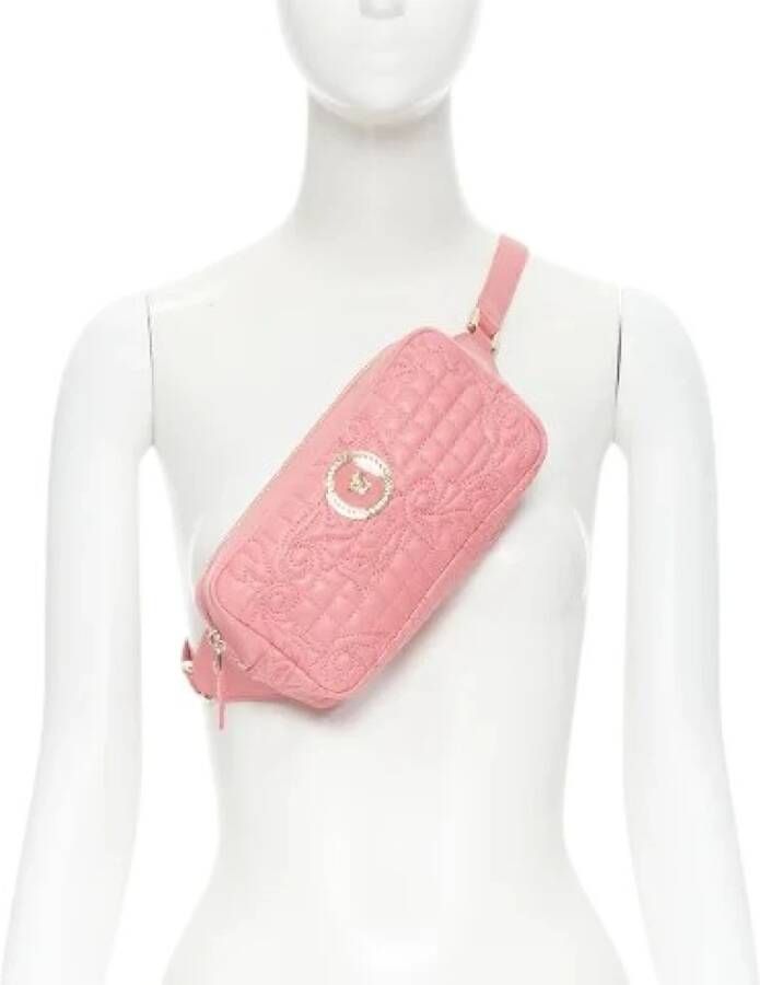 Versace Pre-owned Voldoende lederen crossbody-bags Roze Dames