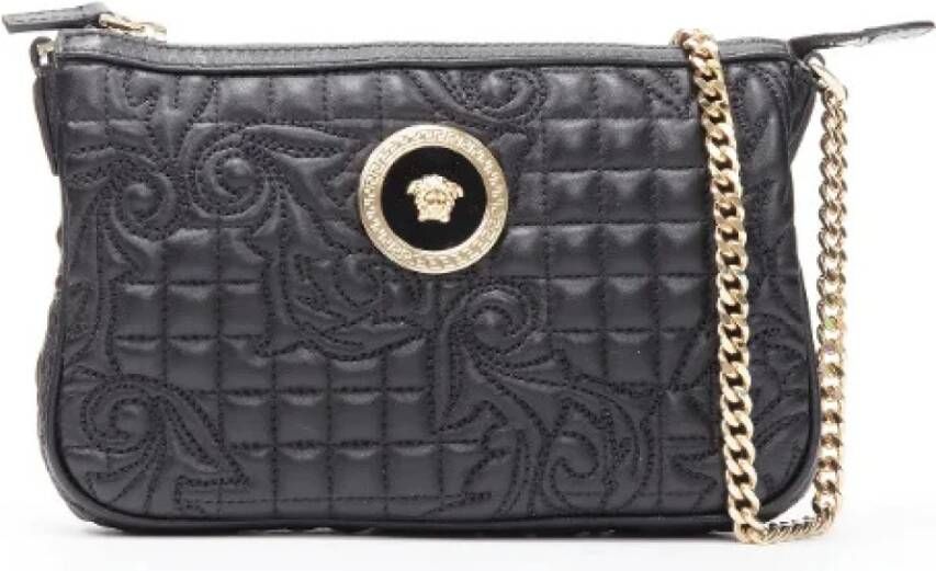 Versace Pre-owned Voldoende lederen crossbody-bags Zwart Dames